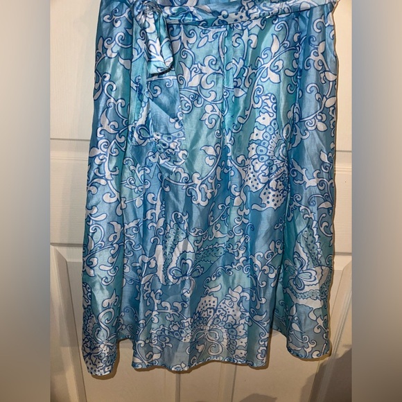 Lilly Pulitzer Strapless Blue and White Silk blend Dress 10 formal wedding - Picture 3 of 13